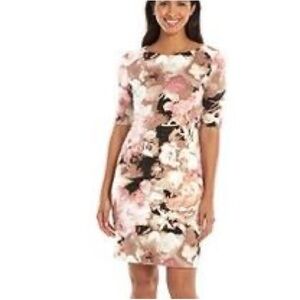 London Style Collection Floral Print Women's Midi Dress Sz 6
